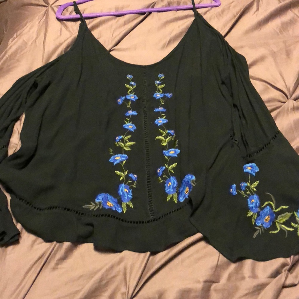 Black off the shoulder top